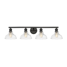 Golden 0305-BA4 BLK-CLR - Yep by Golden Lighting Carver 4-light Vanity in Matte Black and Clear Glass
